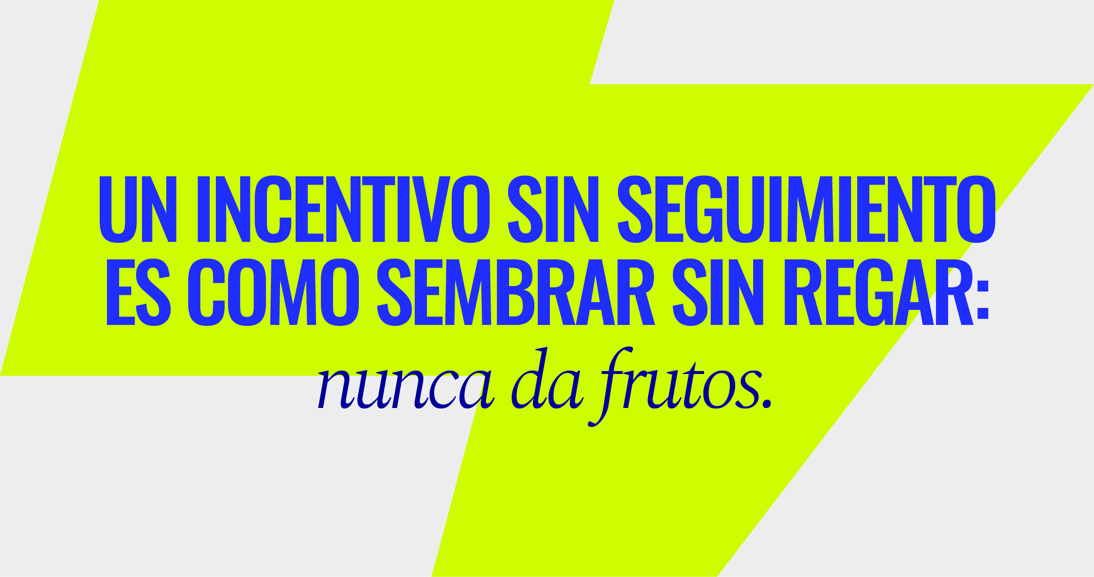 Diseño gráfico con mensaje sobre la importancia del seguimiento en programas de incentivos